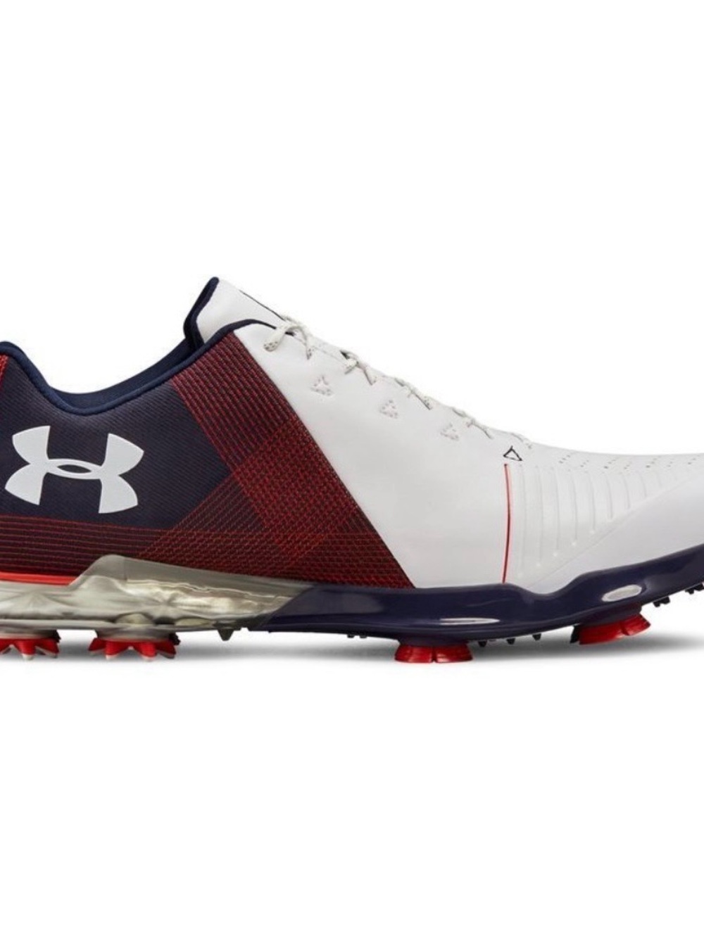 Under Armour Spieth 2 Men’s White Navy and Red Athletic Golf Shoes